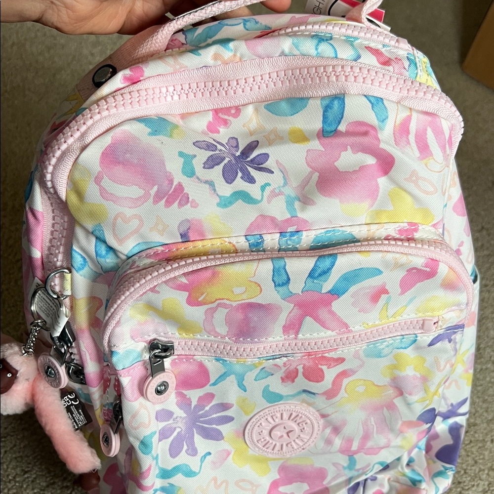 Kipling small Seoul Backpack - Aqua Sea - Picture 5 of 8